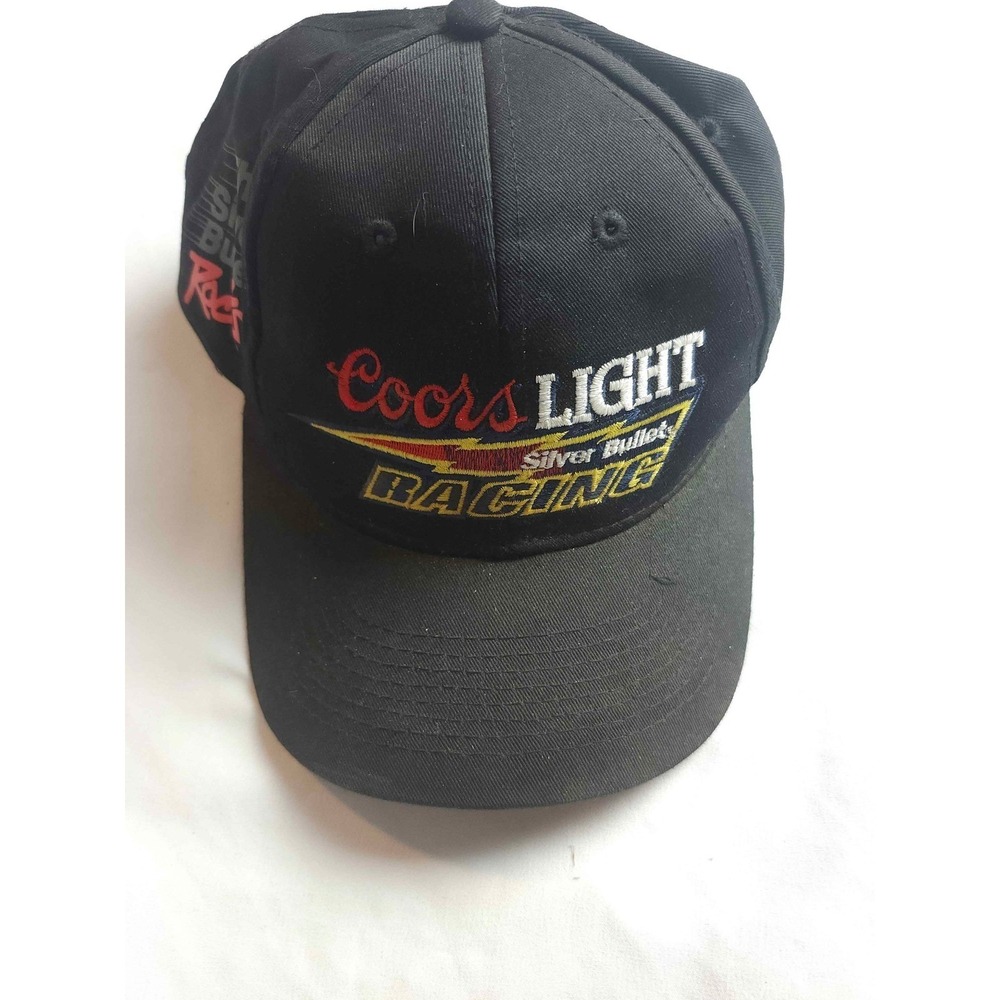 Coors Light Silver Bullet Racing Snapback Hat Black Fresh Caps Mens